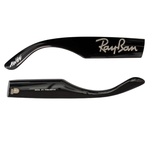 Ray Ban 4940B Wayfarer Puffer Asap Rocky - Aste di Ricambio - Nero e Strass