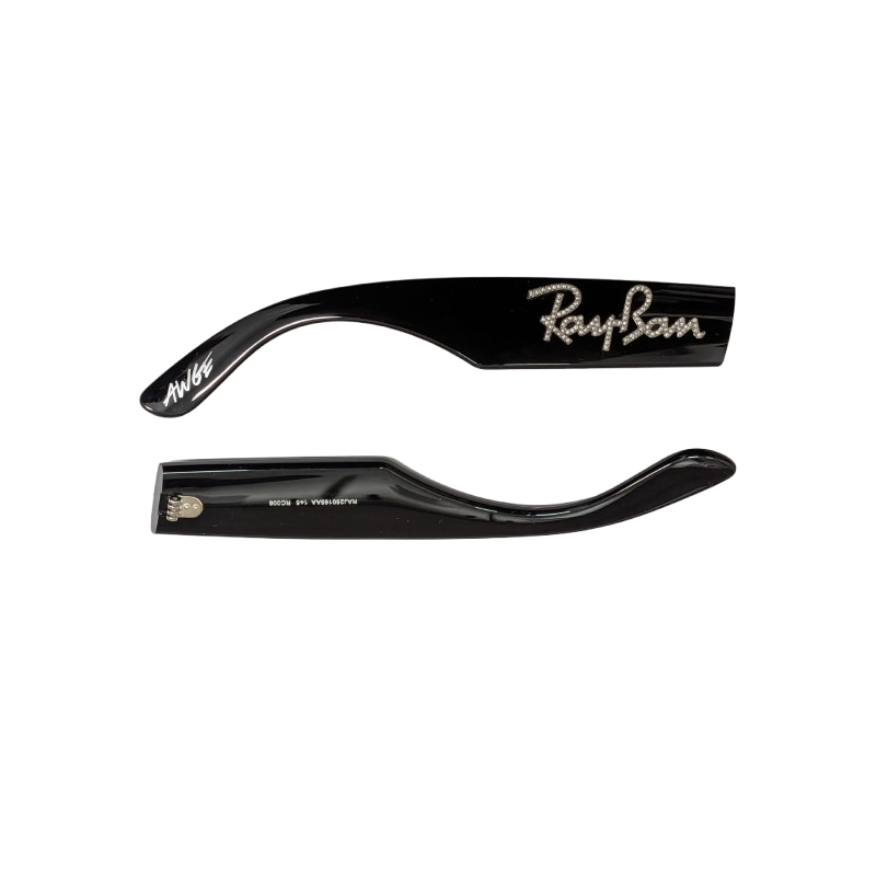Ray Ban 4940B Wayfarer Puffer Asap Rocky - Aste di Ricambio - Nero e Strass