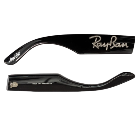 Ray Ban 4940B Wayfarer Puffer Asap Rocky - Aste di Ricambio - Nero e Strass