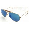 Ray Ban 3030 58 Outdoorsman Oro/blu Polarizzato Custom Remix Personalizzato